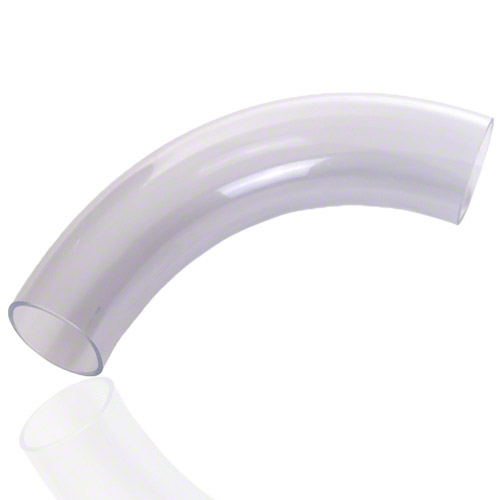 PVC U Transparent Bogen 30&deg; in DIN Abmessung, Stutzenausf&uuml;hrung
